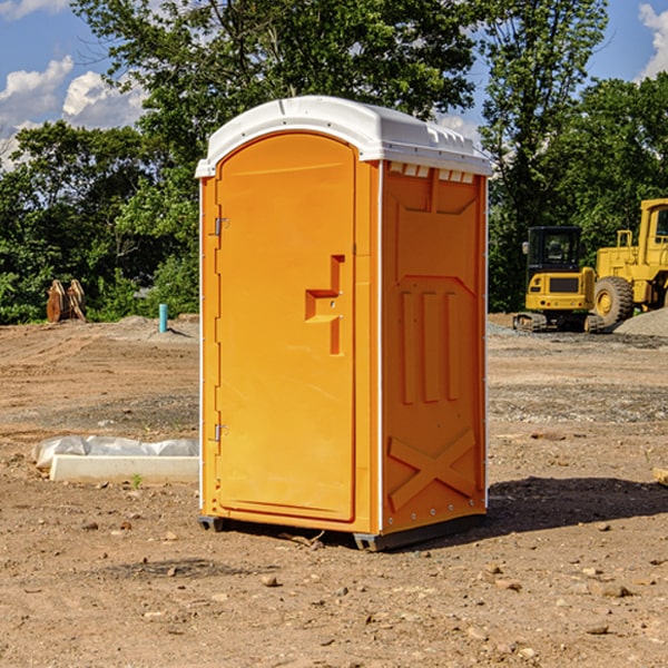 how often are the portable restrooms cleaned and serviced during a rental period in Solway MN